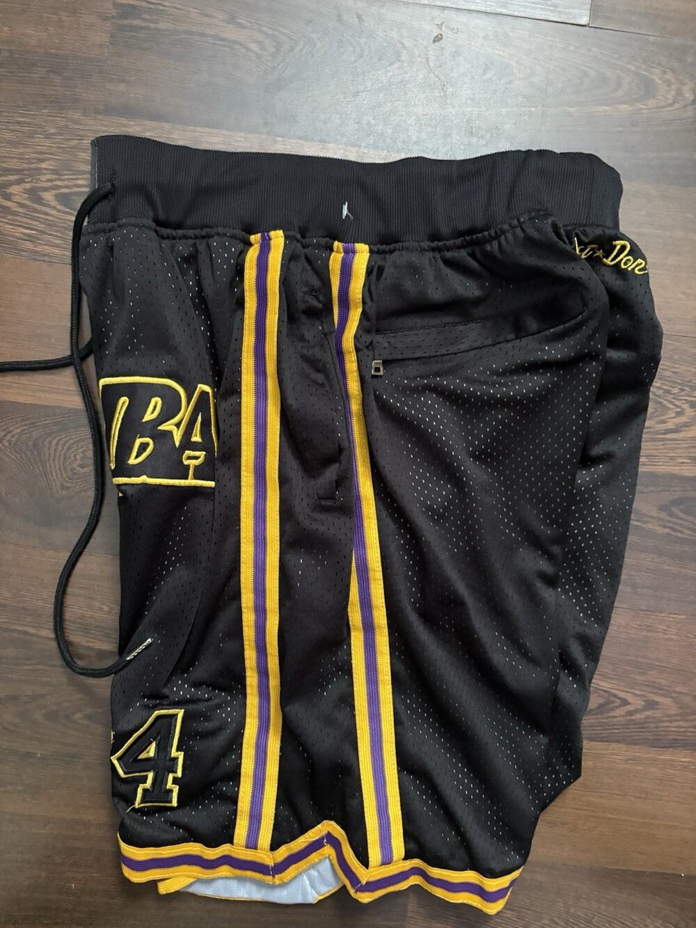 Just Don Black Mamba Kobe Bryant Lakers Athletic Shorts Sz. L